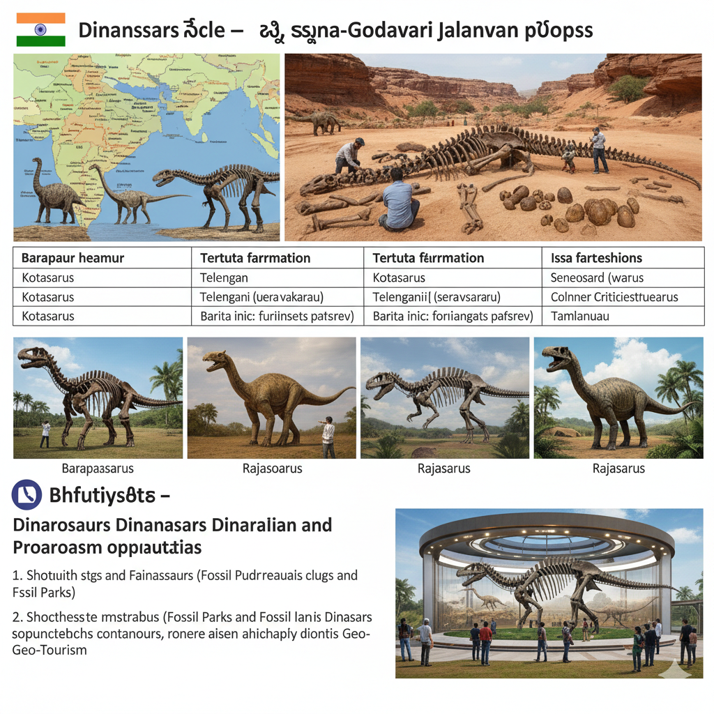 డైనోసార్లు మరియు జురాసిక్ పార్క్: ప్రాచీన భారతదేశానికి చెందిన కృష్ణా నది తీరంలో కనిపించిన ఘన జ్ఞాపకం
